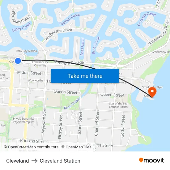 Cleveland to Cleveland Station map