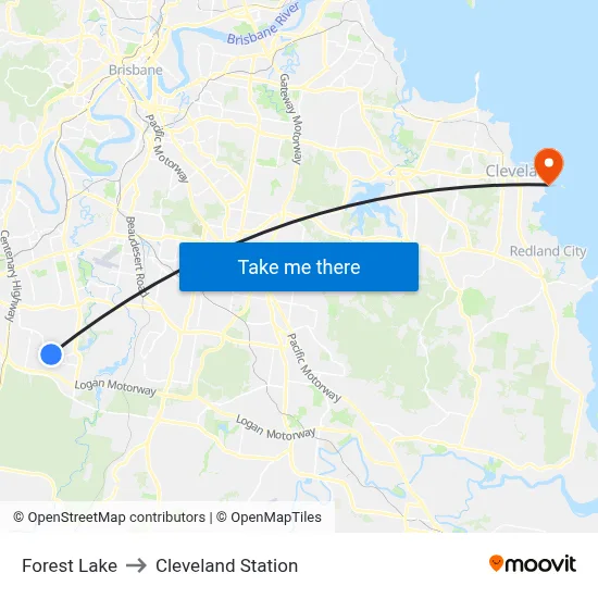 Forest Lake to Cleveland Station map