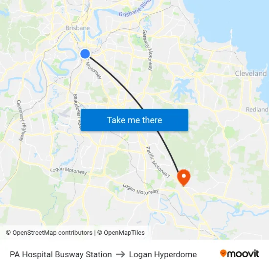PA Hospital Busway Station to Logan Hyperdome map
