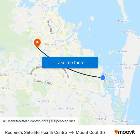 Redlands Satellite Health Centre to Mount Coot tha map