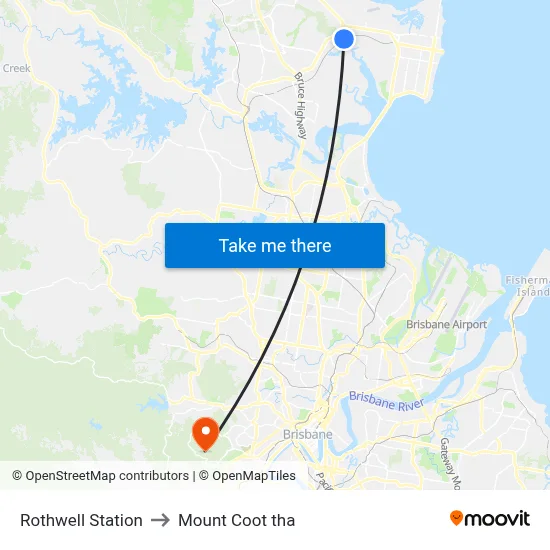 Rothwell Station to Mount Coot tha map