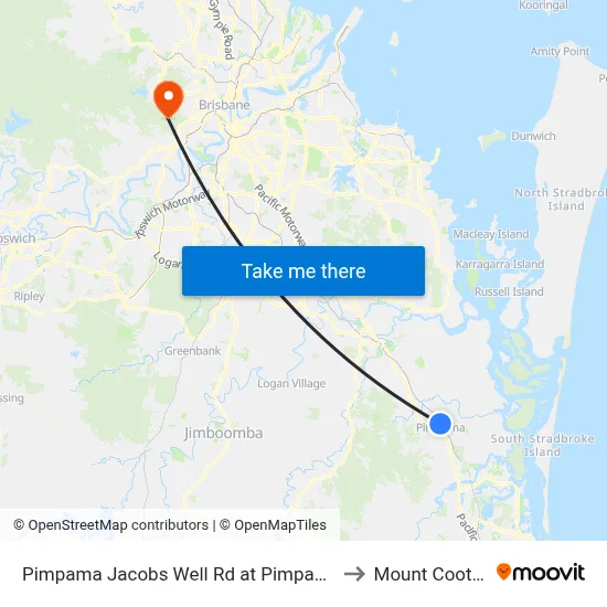 Pimpama Jacobs Well Rd at Pimpama City to Mount Coot tha map