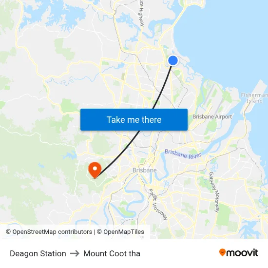 Deagon Station to Mount Coot tha map