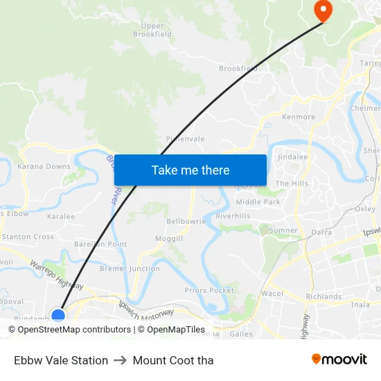 Ebbw Vale Station to Mount Coot tha map
