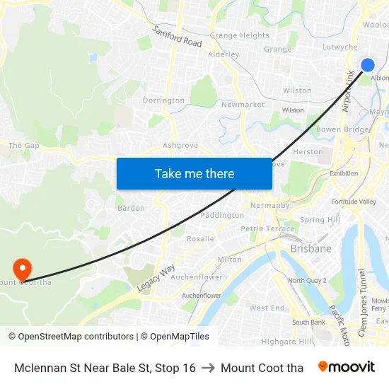 Mclennan St Near Bale St, Stop 16 to Mount Coot tha map