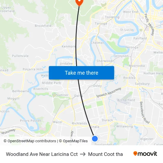 Woodland Ave Near Laricina Cct to Mount Coot tha map