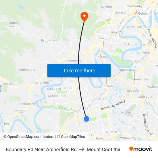 Boundary Rd Near Archerfield Rd to Mount Coot tha map