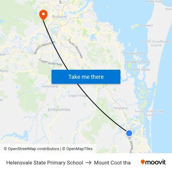Helensvale State Primary School to Mount Coot tha map