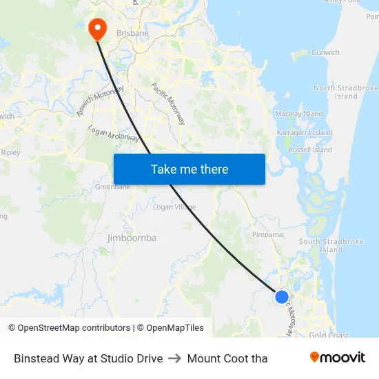 Binstead Way at Studio Drive to Mount Coot tha map