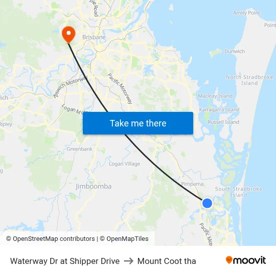 Waterway Dr at Shipper Drive to Mount Coot tha map