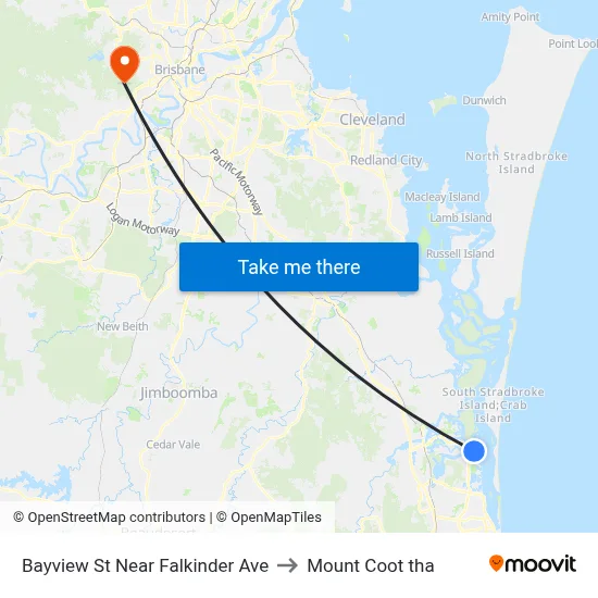 Bayview St Near Falkinder Ave to Mount Coot tha map