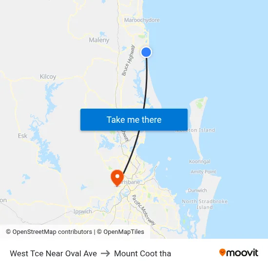 West Tce Near Oval Ave to Mount Coot tha map