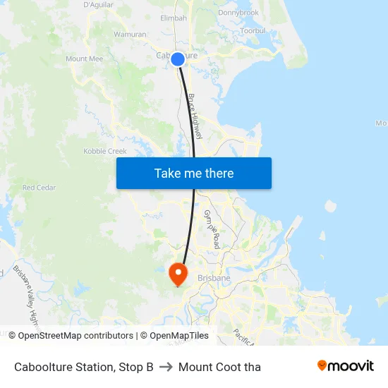 Caboolture Station, Stop B to Mount Coot tha map