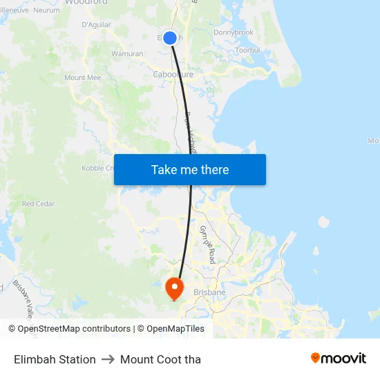 Elimbah Station to Mount Coot tha map