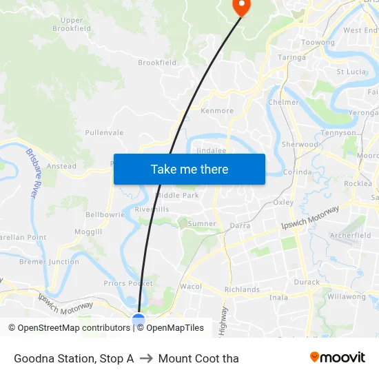 Goodna Station, Stop A to Mount Coot tha map
