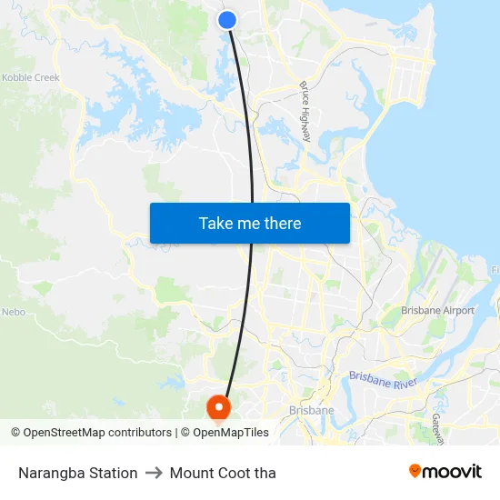 Narangba Station to Mount Coot tha map