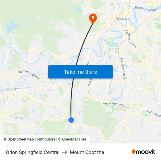 Orion Springfield Central to Mount Coot tha map