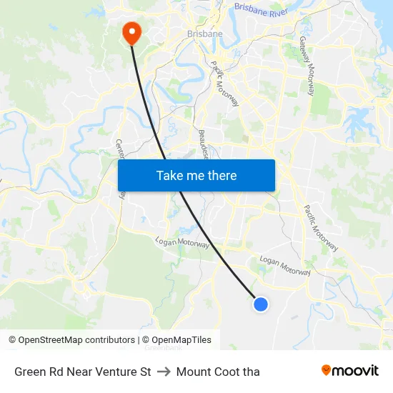 Green Rd Near Venture St to Mount Coot tha map