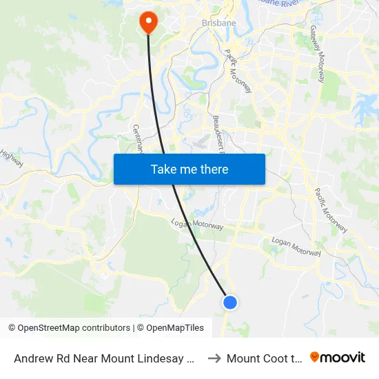 Andrew Rd Near Mount Lindesay Hwy to Mount Coot tha map