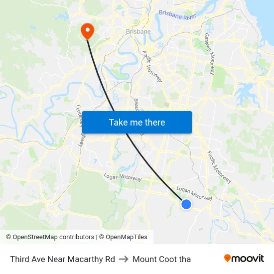 Third Ave Near Macarthy Rd to Mount Coot tha map