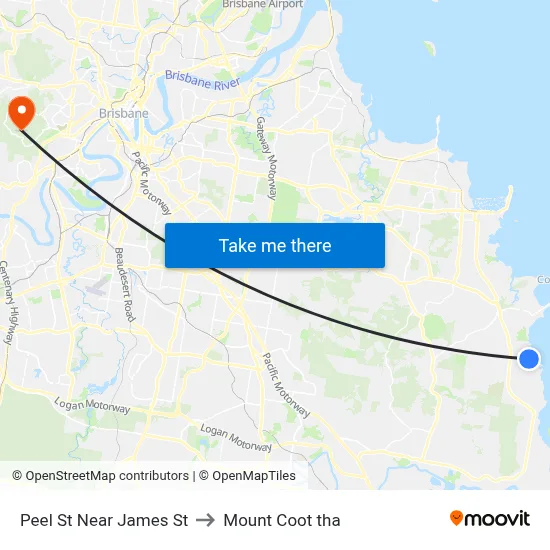 Peel St Near James St to Mount Coot tha map
