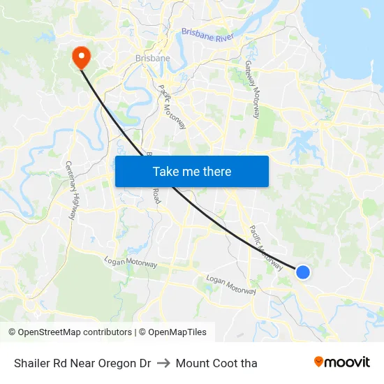 Shailer Rd Near Oregon Dr to Mount Coot tha map
