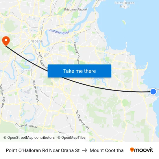 Point O'Halloran Rd Near Orana St to Mount Coot tha map