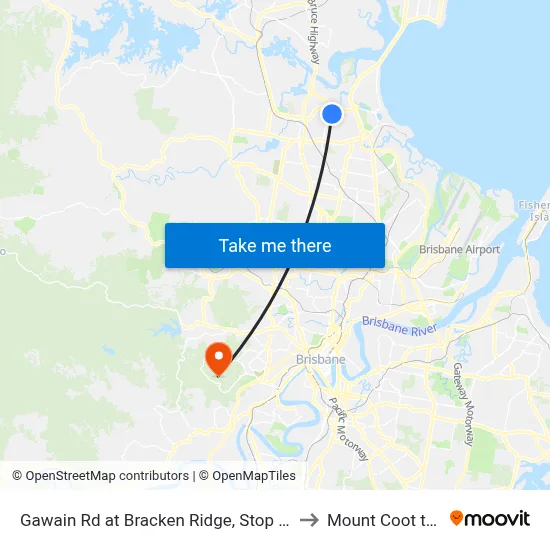 Gawain Rd at Bracken Ridge, Stop 43 to Mount Coot tha map