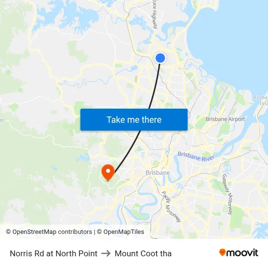 Norris Rd at North Point to Mount Coot tha map
