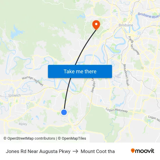 Jones Rd Near Augusta Pkwy to Mount Coot tha map