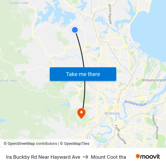 Ira Buckby Rd Near Hayward Ave to Mount Coot tha map