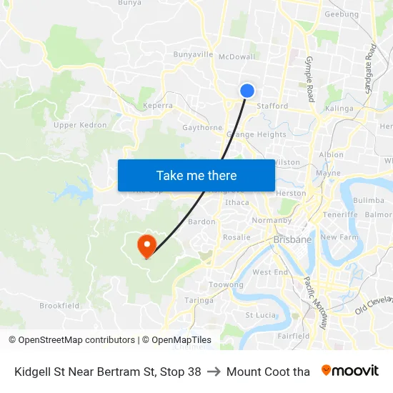 Kidgell St Near Bertram St, Stop 38 to Mount Coot tha map