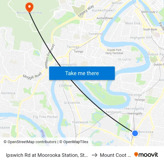 Ipswich Rd at Moorooka Station, Stop 39 to Mount Coot tha map