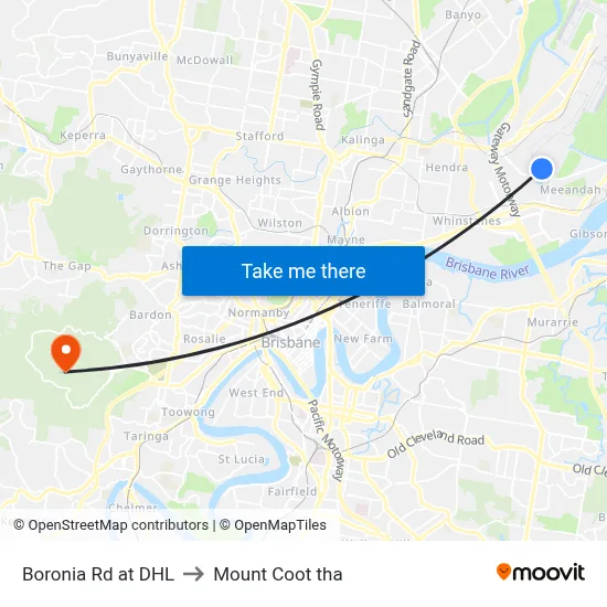 Boronia Rd at DHL to Mount Coot tha map