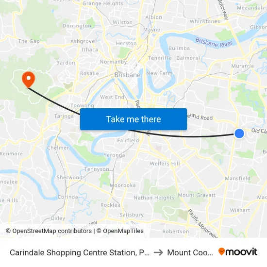 Carindale Shopping Centre Station, Platform C to Mount Coot tha map
