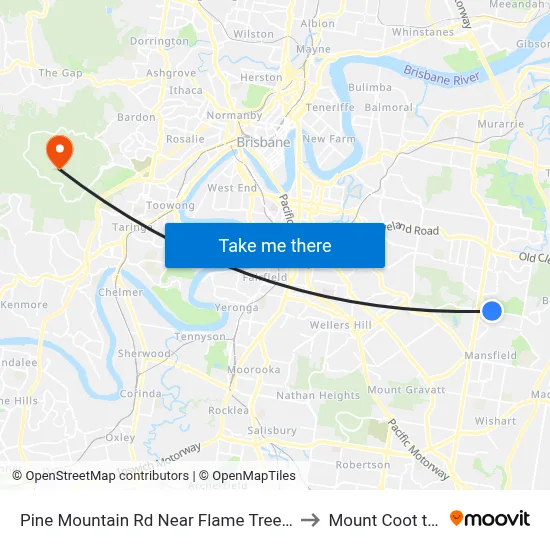 Pine Mountain Rd Near Flame Tree Cr to Mount Coot tha map