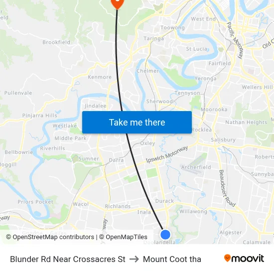 Blunder Rd Near Crossacres St to Mount Coot tha map