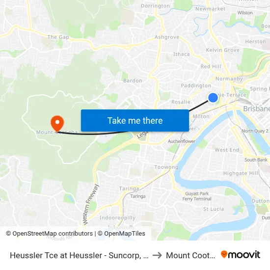 Heussler Tce at Heussler - Suncorp, Stop 5 to Mount Coot tha map