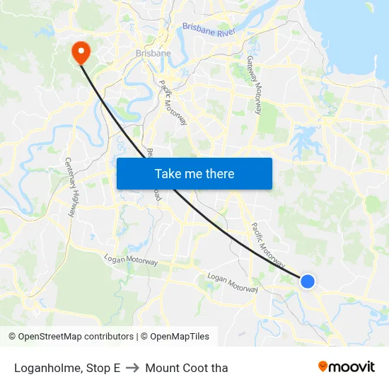 Loganholme, Stop E to Mount Coot tha map