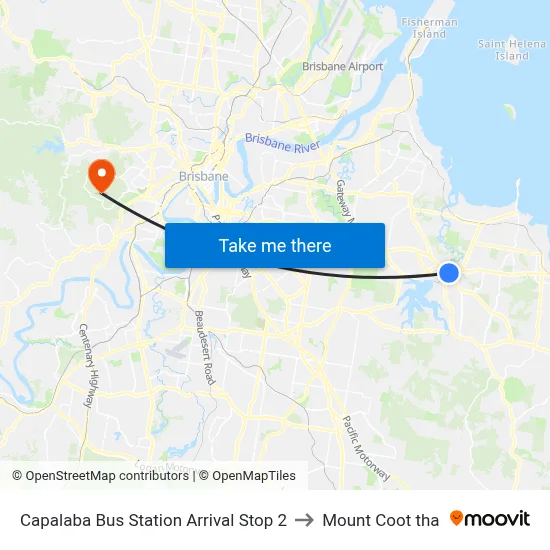 Capalaba Bus Station Arrival Stop 2 to Mount Coot tha map