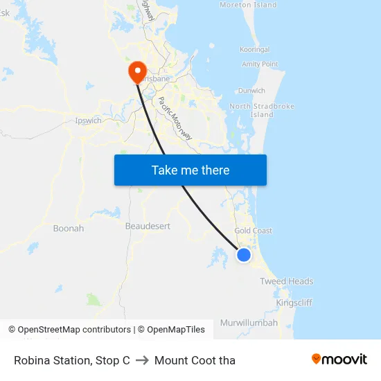 Robina Station, Stop C to Mount Coot tha map