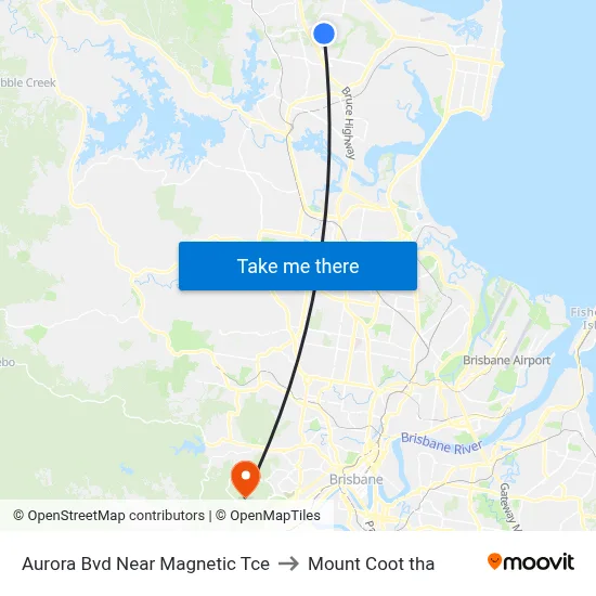 Aurora Bvd Near Magnetic Tce to Mount Coot tha map