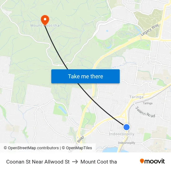 Coonan St Near Allwood St to Mount Coot tha map