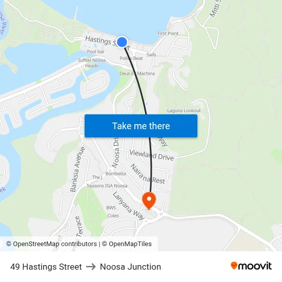 49 Hastings Street to Noosa Junction map