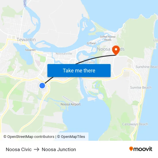 Noosa Civic to Noosa Junction map