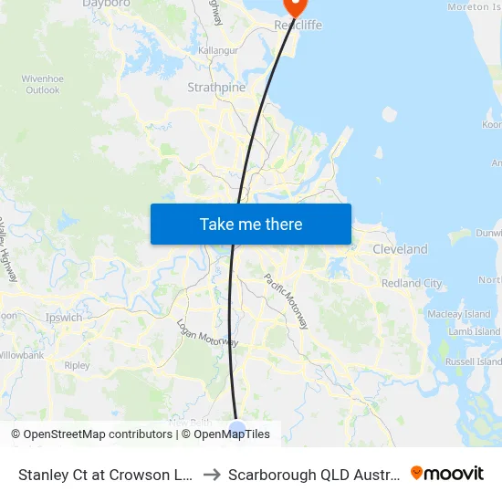 Stanley Ct at Crowson Lane to Scarborough QLD Australia map