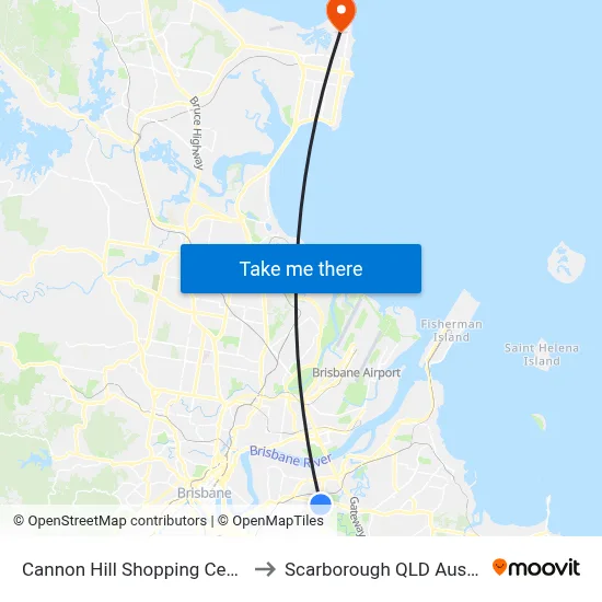 Cannon Hill Shopping Centre F to Scarborough QLD Australia map