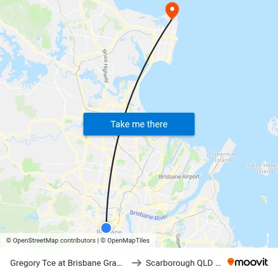 Gregory Tce at Brisbane Grammar, Stop 4 to Scarborough QLD Australia map