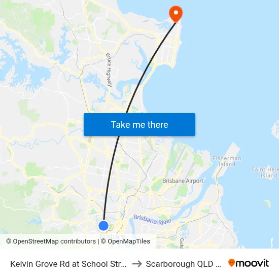 Kelvin Grove Rd at School Street, Stop 13 to Scarborough QLD Australia map