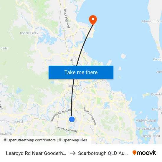 Learoyd Rd Near Gooderham Rd to Scarborough QLD Australia map